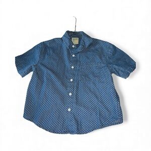 Navy Polka Dot Kids Button Down Shirt